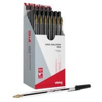 Viking SBM1.0 Ballpoint Pen Black Medium 0.4 mm Pack of 50