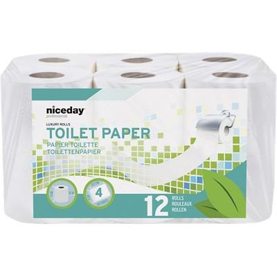 Niceday Professional Toilet Rolls Standard 4 Ply 12 Pieces of 160 Sheets