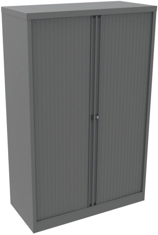 Bisley Tambour Cupboard Steel 3 Shelves Lockable 1,000 x 470 x 1,585 mm Grey