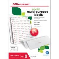 Office Depot Multifunctional Recycled Labels Straight Corners White 6500 labels per pack
