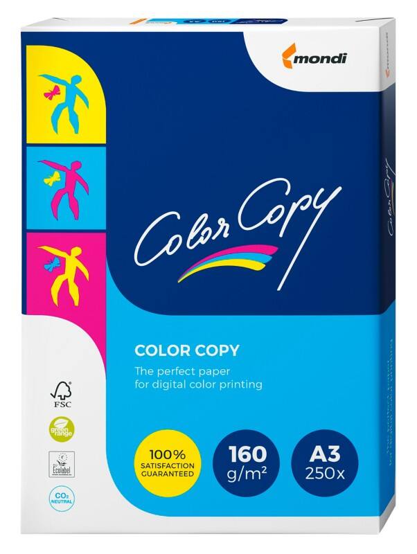 Color Copy A3 Printer Paper White 160 gsm Satin 250 Sheets