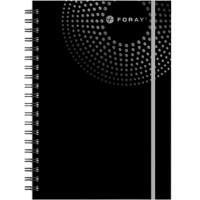 Foray Notebook Executive A4 Ruled Spiral Bound Cardboard Hardback Black Perforated 200 Pages 100 Sheets