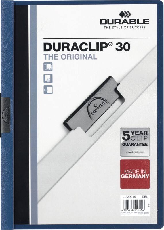 DURABLE Duraclip Clip Files A4 30 sheets 3 mm Blue