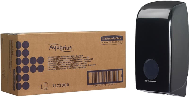 AQUARIUS Toilet Roll Dispenser 7172 Plastic Lockable Wall Mounting Black