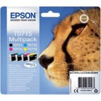 Epson T0715 Original Ink Cartridge C13T07154012 Black& 3 Colours Multipack Pack of 4