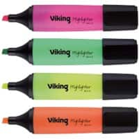 Viking HC1-5 Highlighter Assorted Broad Chisel 1-5 mm Pack of 4