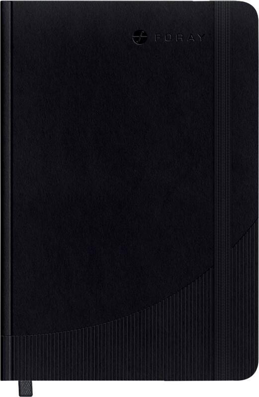 Foray Notebook Classic A5 Plain Casebound PP (Polypropylene) Hardback Black 160 Pages 80 Sheets