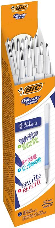 BIC Gel-ocity Illusion Pen Refill 0.35 mm Blue Pack of 12