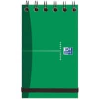 OXFORD Notepad Office Essentials A7 Ruled Spiral Bound Cardboard Hardback Green Perforated 140 Pages Pack of 10