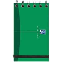 OXFORD Notepad Office Essentials A7 Ruled Spiral Bound Cardboard Hardback Green Perforated 140 Pages Pack of 10