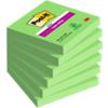 Post-it Super Sticky Notes 76 x 76 mm Evergreen Colour Square 6 Pads of 90 Sheets