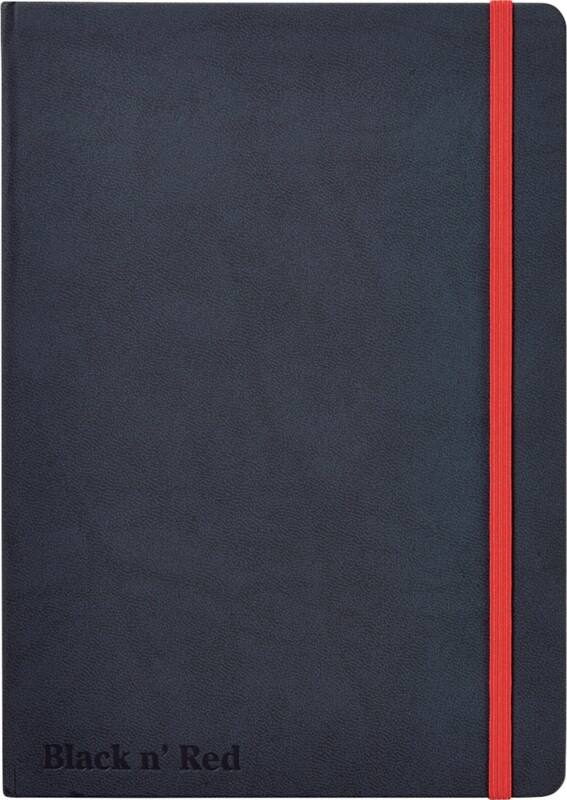 OXFORD Journal Black n' Red A5 Ruled Casebound Cardboard Hardback Black, Red 144 Pages