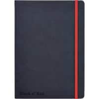 OXFORD Journal Black n' Red A5 Ruled Casebound Cardboard Hardback Black, Red 144 Pages