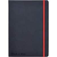 OXFORD Journal Black n' Red A5 Ruled Casebound Cardboard Hardback Black, Red 144 Pages
