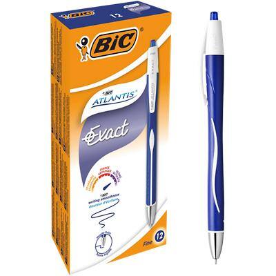 bic grip pen ballpoint atlantis exact retractable mm fine pack ie smooth writing