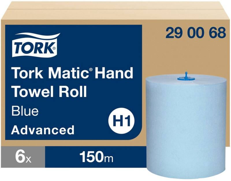 Tork Matic Advanced Paper Hand Towels H1 Rolled Blue 2 Ply 150 m 290068 150 m Pack of 6