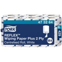 Tork M4 Reflex Wiping Paper White 2 Ply 473264 6 Rolls of 429 Sheets