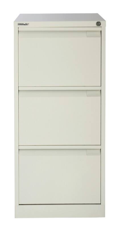 Bisley BS Steel Filing Cabinet 3 Drawers Lockable 470 x 622 x 1,016 mm Chalk White