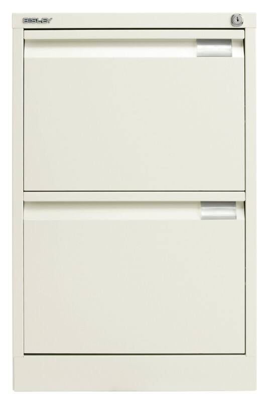 Bisley BS Steel Filing Cabinet 2 Drawers Lockable 470 x 622 x 711 mm Chalk White