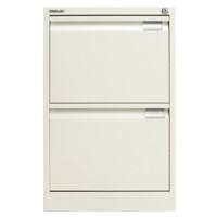 Bisley BS Steel Filing Cabinet 2 Drawers Lockable 470 x 622 x 711 mm Chalk White