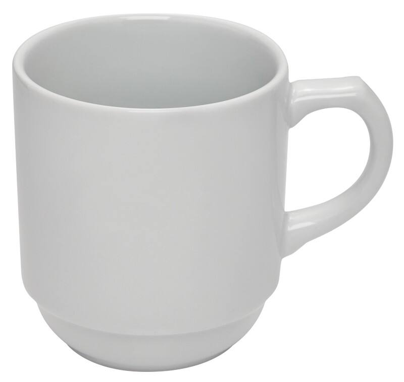 GENWARE Stacking Mugs Porcelain 300ml White Pack of 6