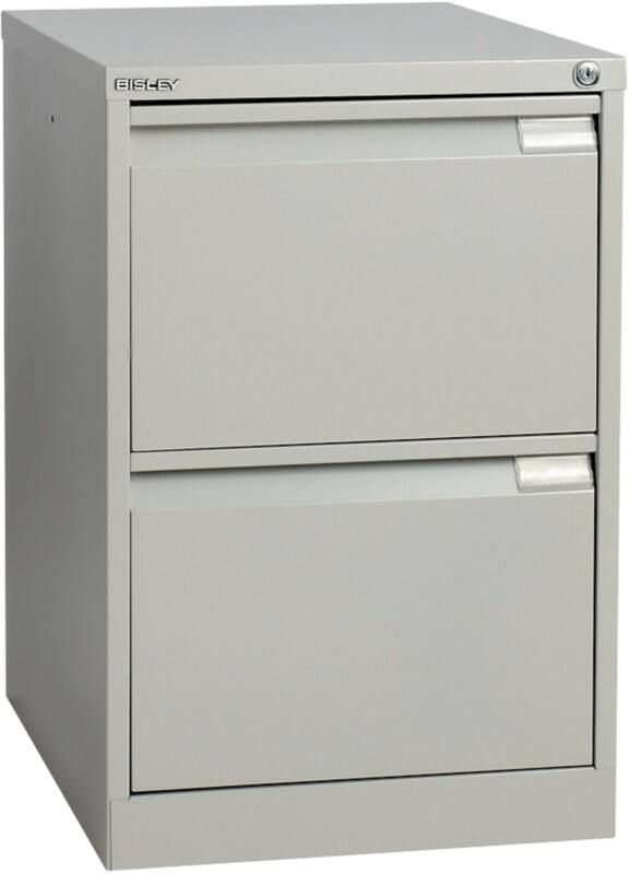 Bisley BS Steel Filing Cabinet 2 Drawers Lockable 470 x 622 x 711 mm Grey