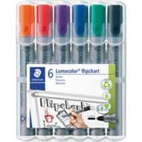 STAEDTLER Lumocolor 356 Flipchart Marker Medium Bullet  Assorted Refillable Pack of 6