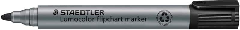STAEDTLER 356-9 Flipchart Marker Medium Bullet Black Pack of 10