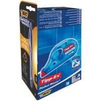 Tipp-Ex Correction Roller Mouse 4.2 mm 10000 mm White Pack of 10 + FREE BIC Gelocity Quick Dry