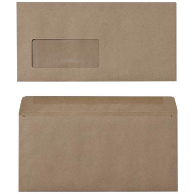 Office Depot Envelopes with Window DL 220 (W) x 110 (H) mm Gummed Brown 75 gsm Pack of 1000