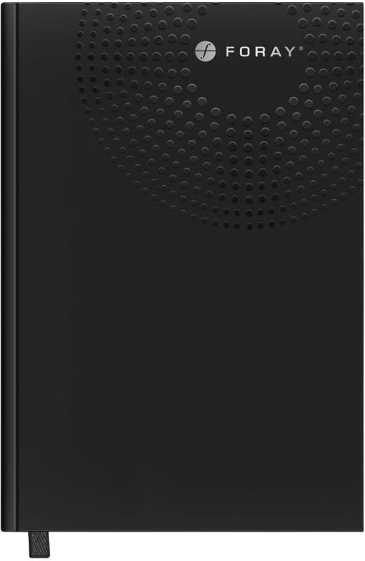 Foray Notebook Executive A5 Ruled Casebound Cardboard Hardback Black Perforated 200 Pages 100 Sheets