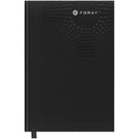 Foray Notebook Executive A5 Ruled Casebound Cardboard Hardback Black Perforated 200 Pages 100 Sheets