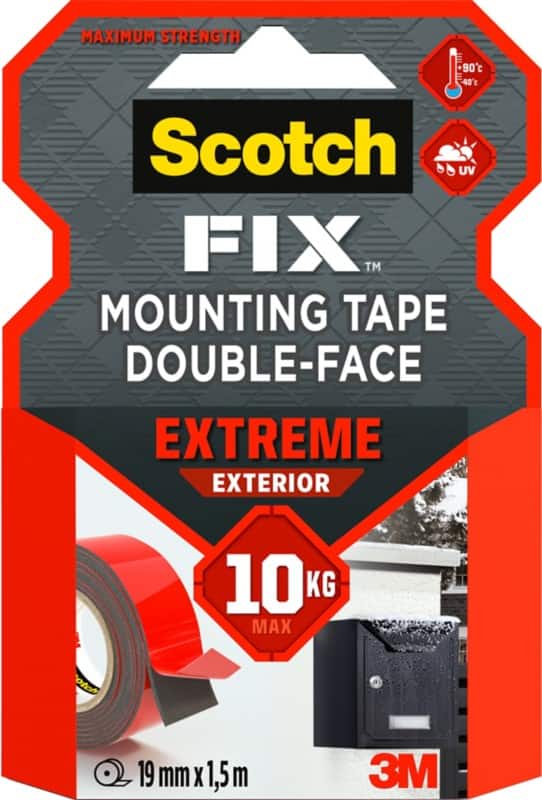 Scotch-Fix Mounting Tape Exterior Grey 19 mm  x 1.5 m