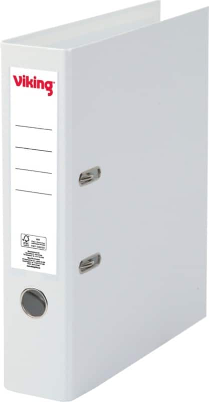 Viking Wide Lever Arch File A4 75 mm White 2 Rings Plastic Matt Portrait