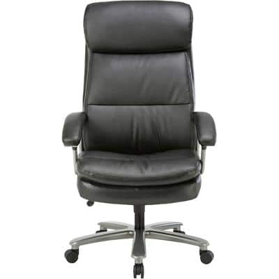 Realspace Zeus Executive Chair Basic Tilt Bonded leather Fixed Armrest Height Adjustable Seat Black 150 kg