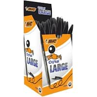 BIC Cristal Large Ballpoint Pen Black 0.6 mm Broad Ballpoint Pack of 50 