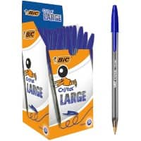 BIC Cristal Large Ballpoint Pen Blue Broad 0.6 mm Non Refillable Pack of 50