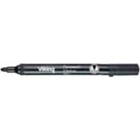 Viking PBM1.5 Permanent Marker Medium Bullet Black Waterproof Pack of 12