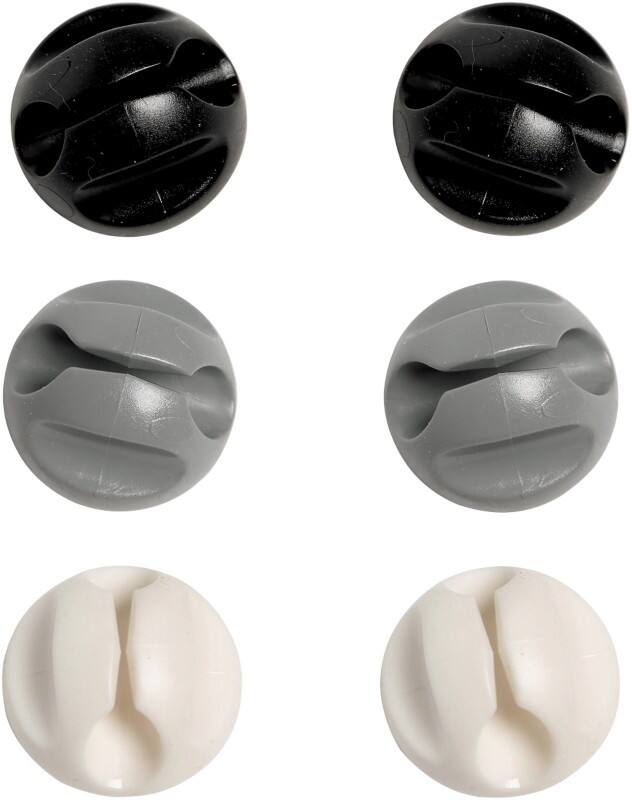 D-Line Cable Tidy Assorted 2.5 x 2 cm Pack of 6