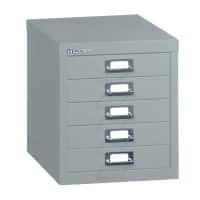 Bisley Filing Cabinet with 5 Drawers H125NL 280 x 380 x 325mm Grey