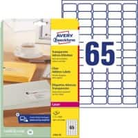 AVERY Zweckform Water Resistant Address Labels L7551-25 Adhesive A4 Transparent 38.1 x 21.2 mm 25 Sheets of 65 Labels