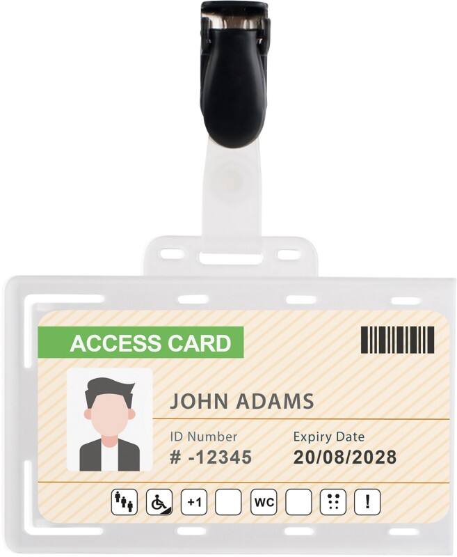 Pavo Name Badge Crocodile Clip 8.6 x 8.6 x 5.4 cm PVC (Polyvinyl Chloride) Pack of 50