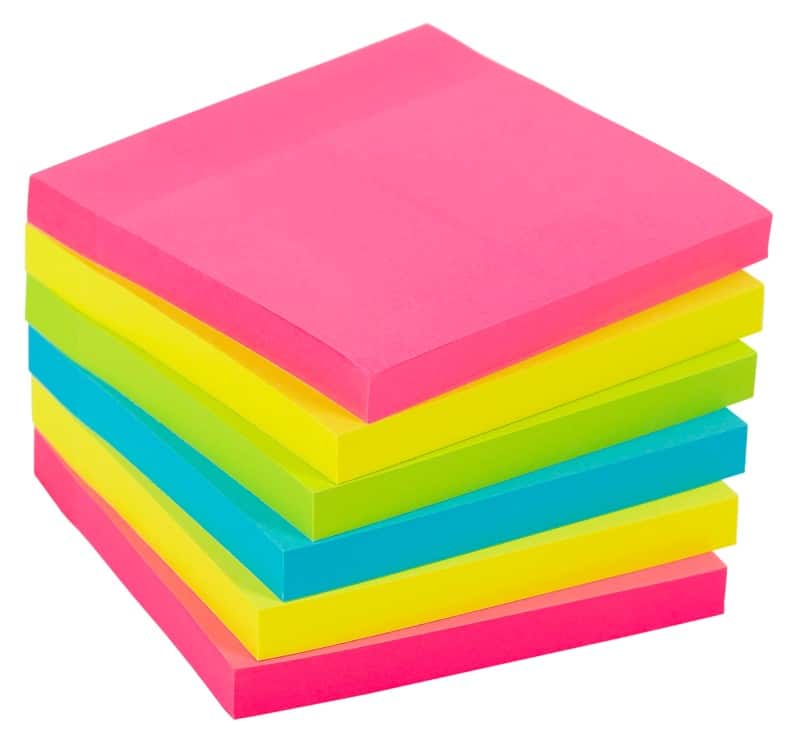Viking Extra Sticky Notes 76 x 76 mm Assorted Colours Square 6 Pads of 90 Sheets