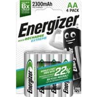 Energizer AA Rechargeable Batteries Extreme HR6 2300mAh NiMH 1.2V Pack of 4