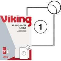 Viking Multipurpose Labels Self Adhesive 199.6 x 289.1 mm White 100 Sheets of 1 Label