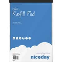 Niceday A4+ Top Bound Paper Cover Refill Pad Ruled Micro Perforated 160 Pages Blue Pack of 5