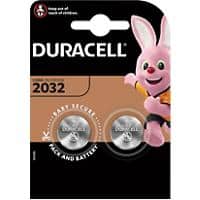 Duracell Button Cell DL2032B2 Batteries CR2032 3V Lithium Pack of 2