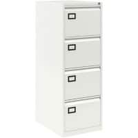 Bisley Steel Filing Cabinet with 4 Lockable Drawers 470 x 622 x 1,321 mm Chalk