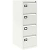 Bisley Steel Filing Cabinet with 4 Lockable Drawers 470 x 622 x 1,321 mm Chalk