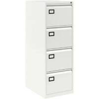 Bisley Steel Filing Cabinet with 4 Lockable Drawers 470 x 622 x 1,321 mm Chalk